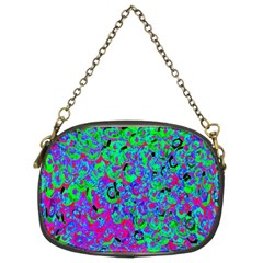 Green Purple Pink Background Chain Purses (two Sides) 