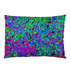 Green Purple Pink Background Pillow Case by Simbadda