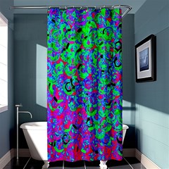 Green Purple Pink Background Shower Curtain 36  X 72  (stall) 