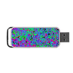 Green Purple Pink Background Portable Usb Flash (one Side) by Simbadda