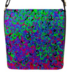 Green Purple Pink Background Flap Messenger Bag (s) by Simbadda