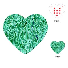 Green Background Pattern Playing Cards (heart) 