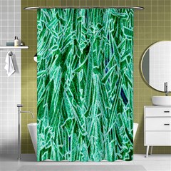 Green Background Pattern Shower Curtain 48  X 72  (small) 