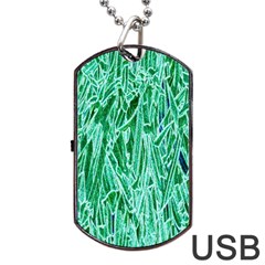 Green Background Pattern Dog Tag Usb Flash (one Side)