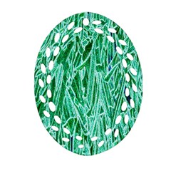 Green Background Pattern Ornament (oval Filigree)