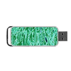 Green Background Pattern Portable Usb Flash (one Side) by Simbadda