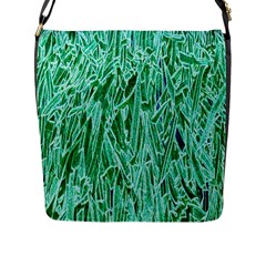 Green Background Pattern Flap Messenger Bag (l) 