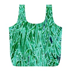 Green Background Pattern Full Print Recycle Bags (l) 