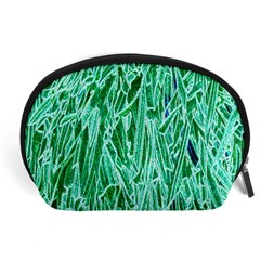 Green Background Pattern Accessory Pouches (large) 