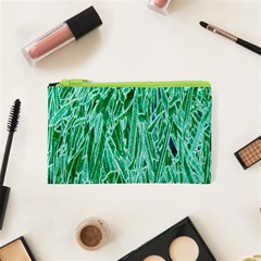 Green Background Pattern Cosmetic Bag (xs)