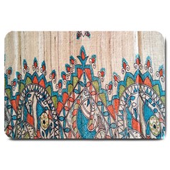 Blue Brown Cloth Design Large Doormat 