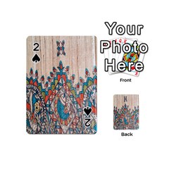 Blue Brown Cloth Design Playing Cards 54 (mini) 