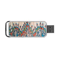 Blue Brown Cloth Design Portable Usb Flash (one Side)