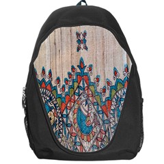 Blue Brown Cloth Design Backpack Bag