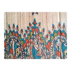 Blue Brown Cloth Design Double Sided Flano Blanket (mini) 