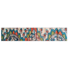 Blue Brown Cloth Design Flano Scarf (small)