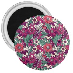 Seamless Floral Pattern Background 3  Magnets