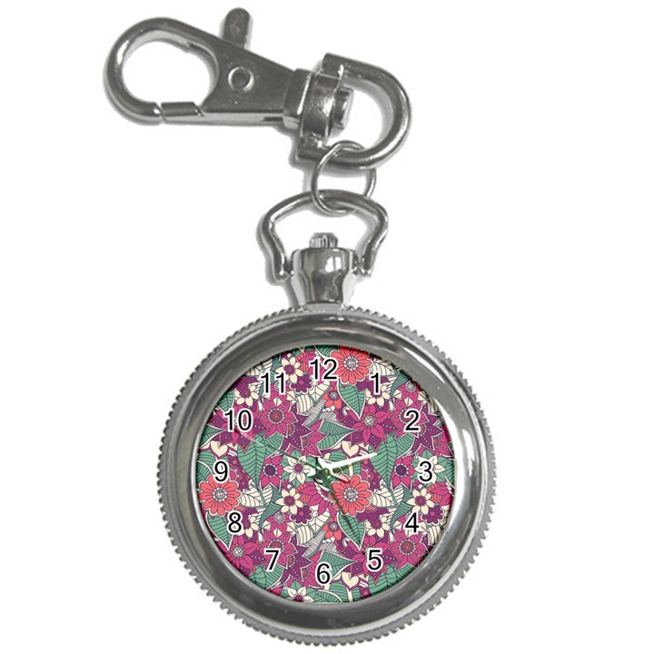 Seamless Floral Pattern Background Key Chain Watches