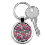 Seamless Floral Pattern Background Key Chains (Round)  Front