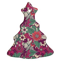 Seamless Floral Pattern Background Ornament (Christmas Tree) 