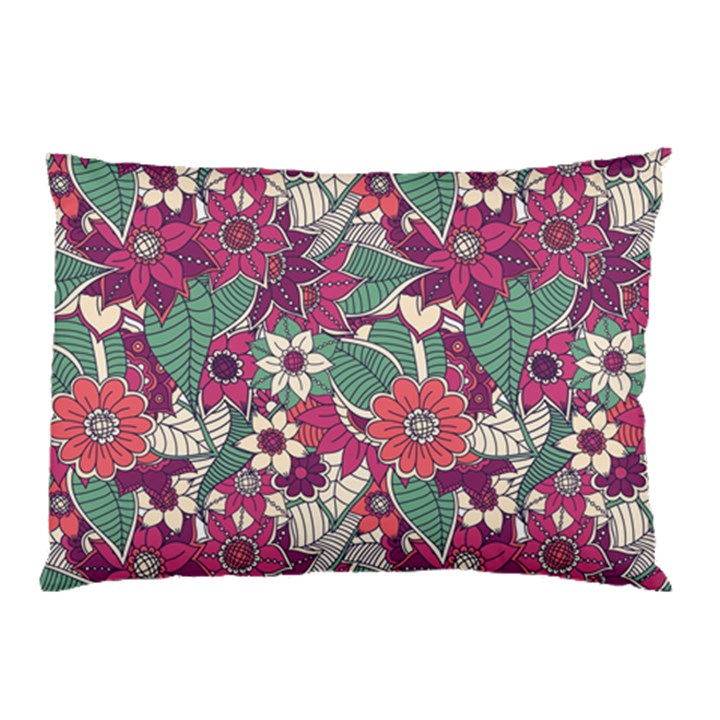 Seamless Floral Pattern Background Pillow Case (Two Sides)