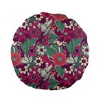 Seamless Floral Pattern Background Standard 15  Premium Round Cushions Front