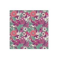 Seamless Floral Pattern Background Satin Bandana Scarf