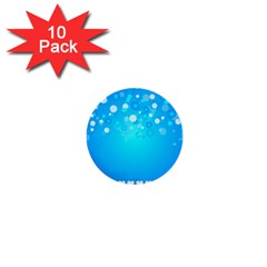 Blue Dot Star 1  Mini Buttons (10 Pack) 