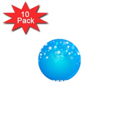 Blue Dot Star 1  Mini Magnet (10 Pack)  by Simbadda