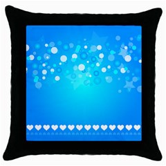 Blue Dot Star Throw Pillow Case (black) by Simbadda