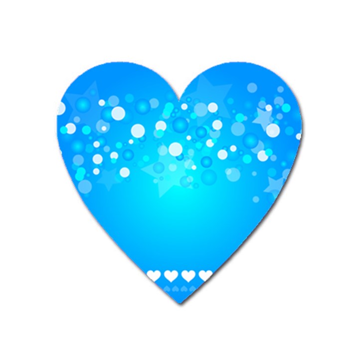 Blue Dot Star Heart Magnet