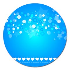 Blue Dot Star Magnet 5  (round)