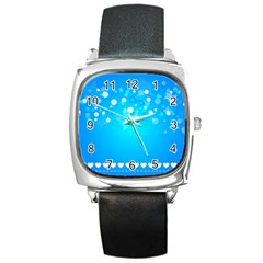 Blue Dot Star Square Metal Watch