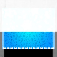 Blue Dot Star Rectangular Jigsaw Puzzl