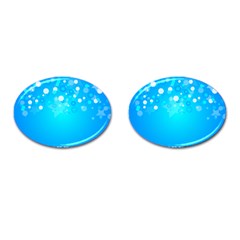 Blue Dot Star Cufflinks (oval)