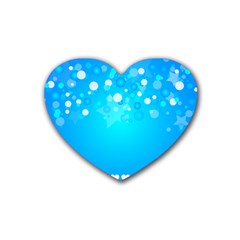 Blue Dot Star Heart Coaster (4 Pack)  by Simbadda