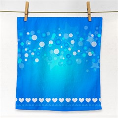 Blue Dot Star Face Towel