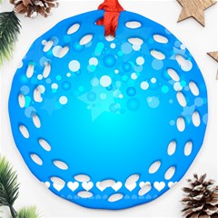 Blue Dot Star Ornament (round Filigree)