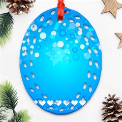 Blue Dot Star Ornament (oval Filigree)