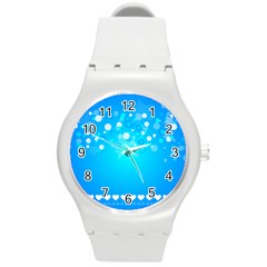 Blue Dot Star Round Plastic Sport Watch (m)