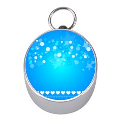 Blue Dot Star Mini Silver Compasses