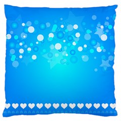 Blue Dot Star Large Flano Cushion Case (one Side)