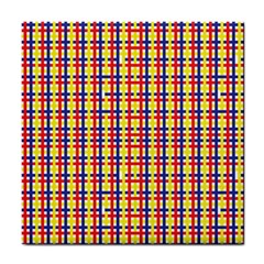 Yellow Blue Red Lines Color Pattern Tile Coasters