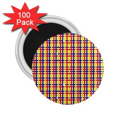 Yellow Blue Red Lines Color Pattern 2 25  Magnets (100 Pack)  by Simbadda