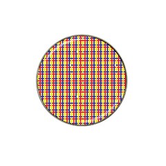 Yellow Blue Red Lines Color Pattern Hat Clip Ball Marker by Simbadda