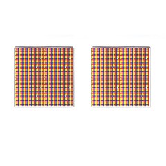 Yellow Blue Red Lines Color Pattern Cufflinks (square) by Simbadda