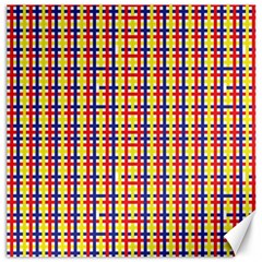 Yellow Blue Red Lines Color Pattern Canvas 12  X 12  