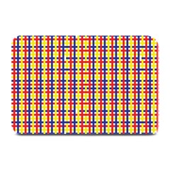 Yellow Blue Red Lines Color Pattern Plate Mats