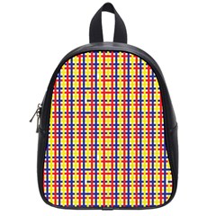 Yellow Blue Red Lines Color Pattern School Bags (small)  by Simbadda