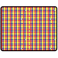 Yellow Blue Red Lines Color Pattern Fleece Blanket (medium) 